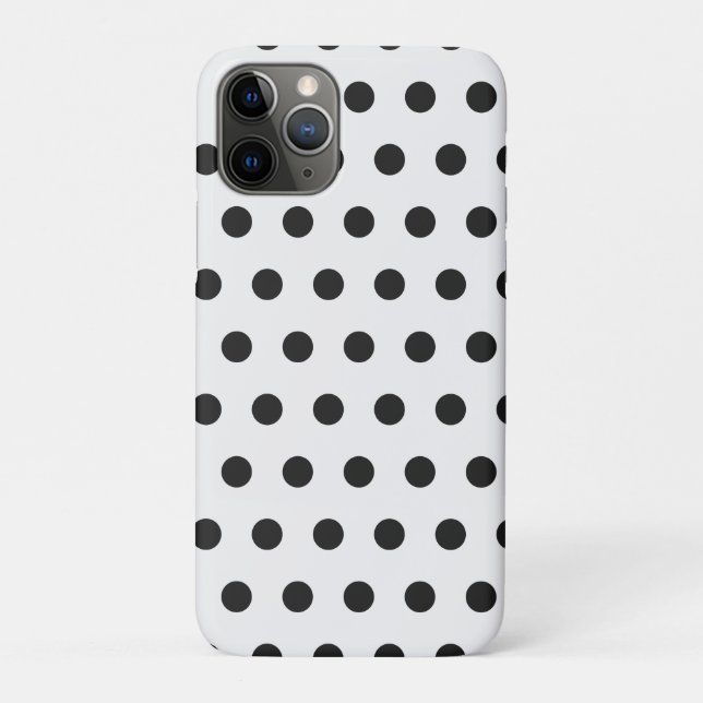Coque iphone de points Polka noir et blanc (Dos)