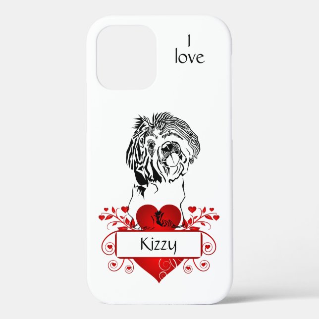 Coque iphone de pomme de coeur/chih Tzu personnali (Verso)