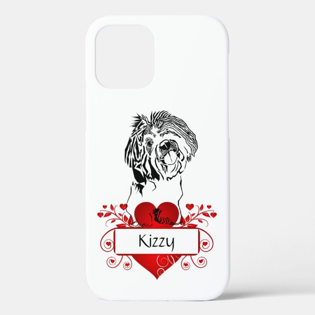 Coque iphone de pomme de coeur/chih Tzu personnali (Verso)
