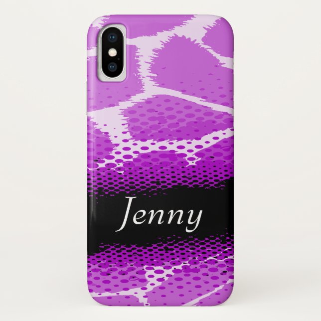 Coque iphone de poster de animal graphique violet  (Dos)