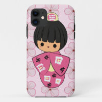 Coque iphone de poupée de Kawaii Kokeshi