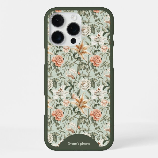 Coque iPhone De roses orange et de lis tigres, (Verso)