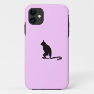 Coque iphone de silhouette de chat noir