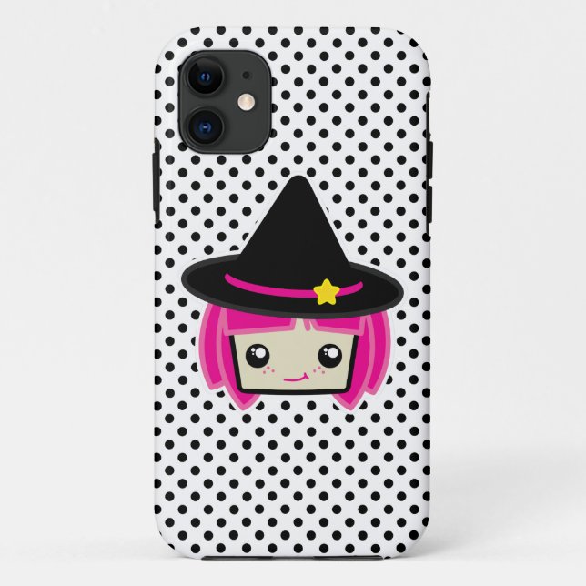 Coque iphone de sorcière Kawaii Pink Haired (Dos)