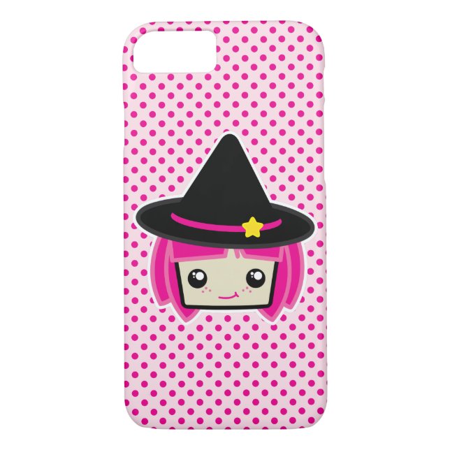 Coque iphone de sorcière Kawaii Pink Haired (Dos)