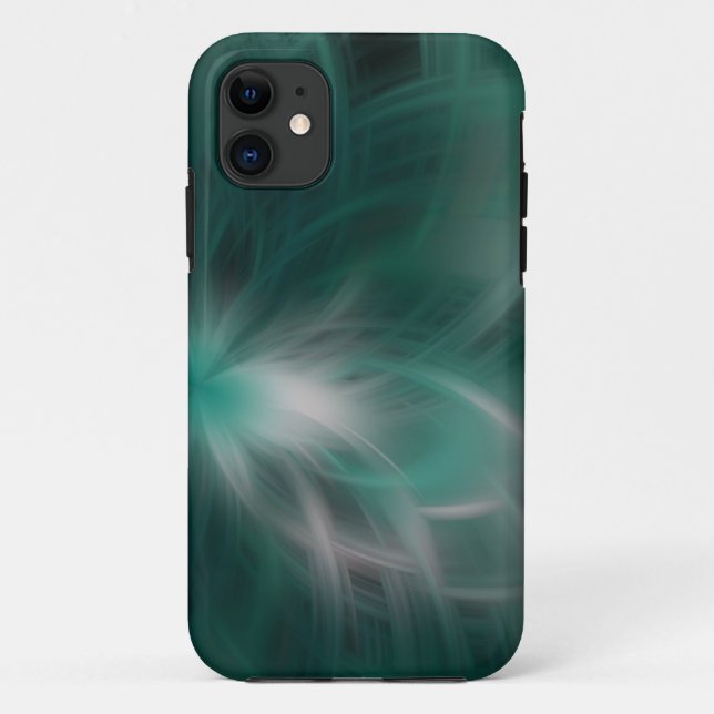 coque iphone de texture de fleurs vert et blanc (Dos)