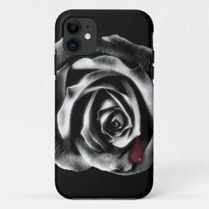 Coque iphone de vampire de rose de noir