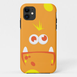 Coque iphone de visage du monstre orange