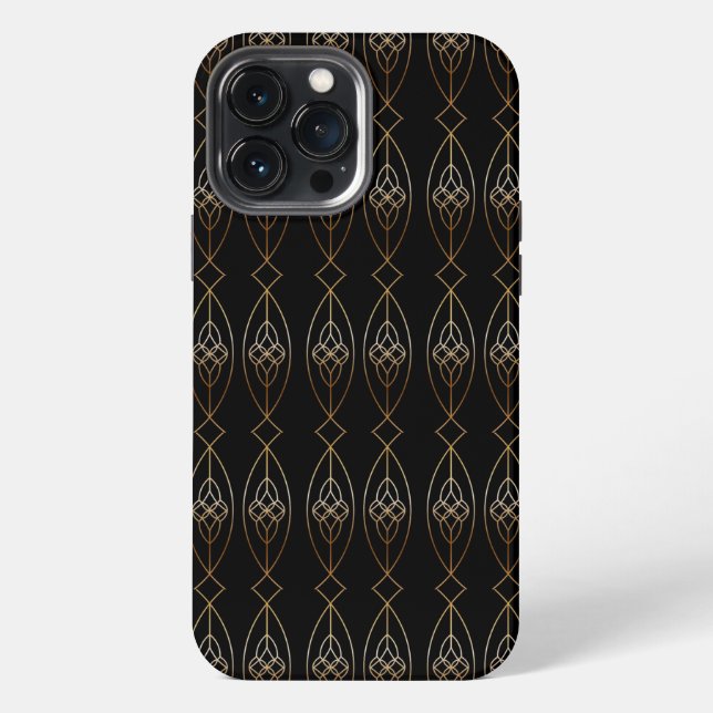 Coque iPhone Déco noir et or (Verso)