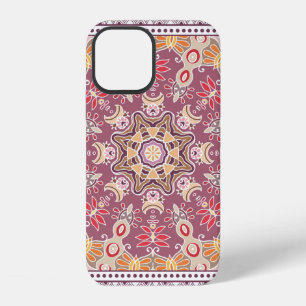 Coque iPhone 12 Décor coloré sur arrière - plan blanc,