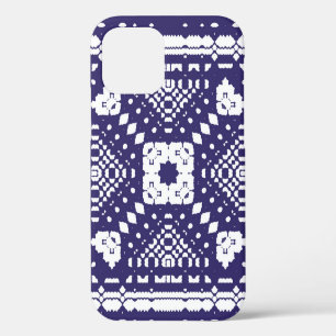 Coque iPhone 12 Décor d'azulejos portugal ornementale. Dessin manu
