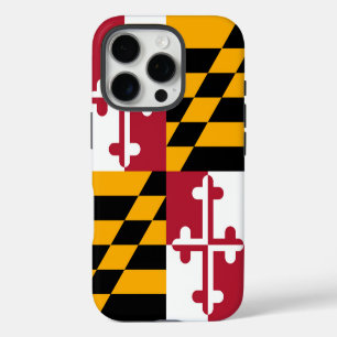 Coque iPhone 16 Pro Décor élégant du drapeau de l'état du Maryland