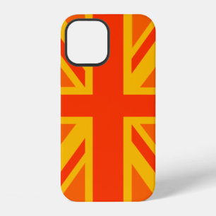 Coque iPhone 12 Décoration de drapeau britannique Union Jack orang