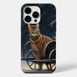 Coque Pour Pour iPhone 14 Pro Max Décoration de Noël pour Traîneau enneigé abyssin