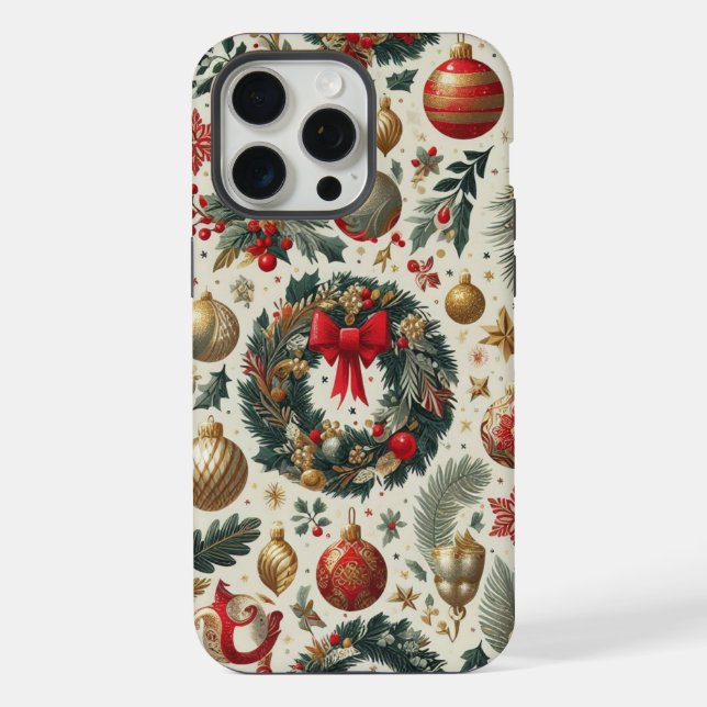 Coque iPhone Décoration de Noël sans couture (Verso)