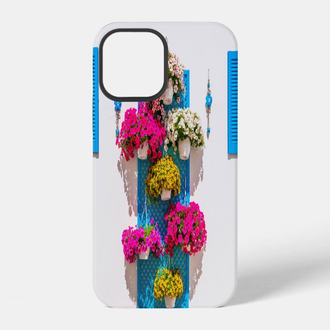 Coque iPhone Décoration florale ethnique : Mur de jardin (Verso)