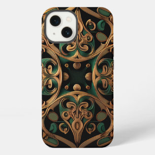 Etui iPhone 13 Décoration Motif en bronze vert