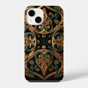 Coque Pour iPhone 14 Décoration Motif en bronze vert