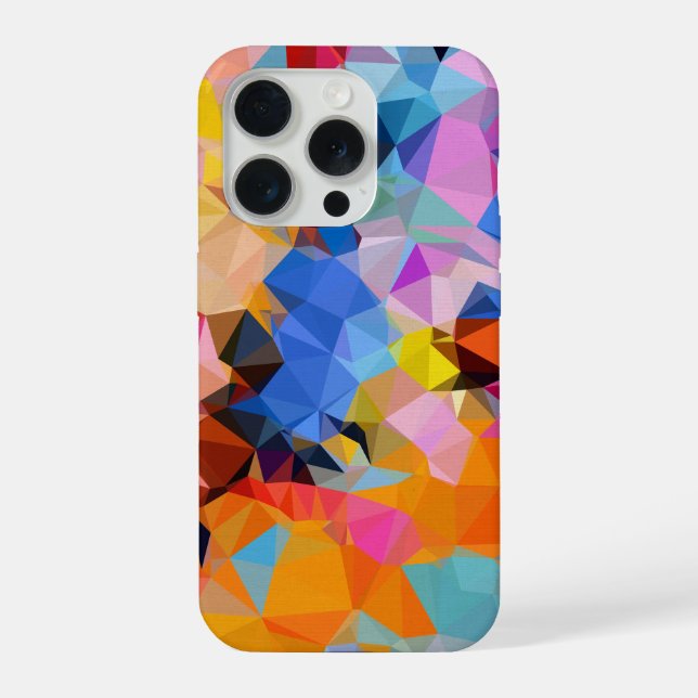 Coque iPhone Décoration murale abstraite fractale géométrique (Verso)