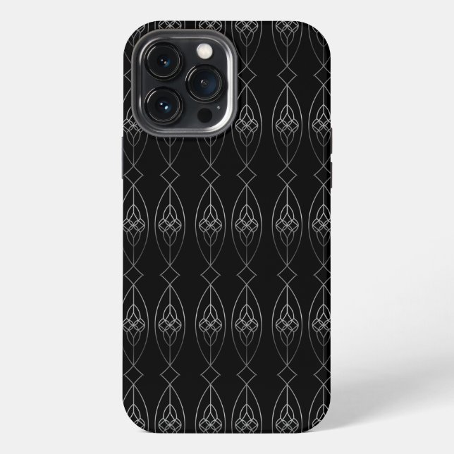 Coque iPhone Décoration Noir et Argent (Verso)