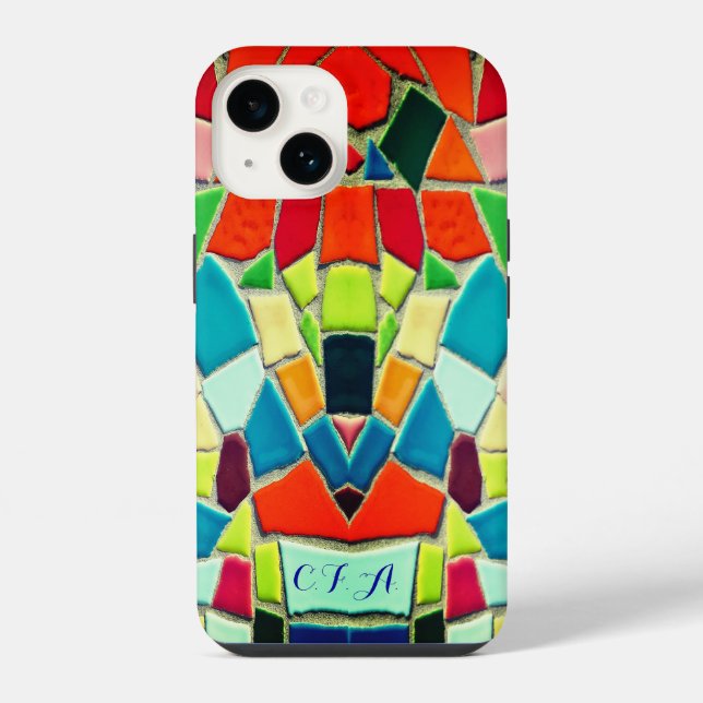 Coque iPhone Découpe en mosaïque (Verso)