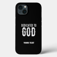 DÉDIÉ À DIEU COOL PERSONNALISABLE TEXTE BLANC