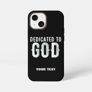 ETUI iPhone 13 MINI  DÉDIÉ À DIEU PERSONNALISÉ BLANC TEXTE COOL