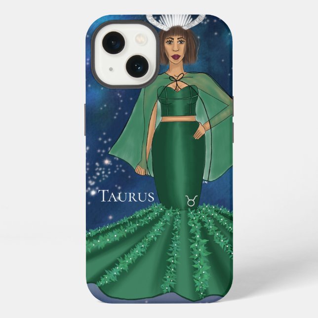 Coque iPhone Déesse du Taurus zodiaque dans l'espace galaxique  (Verso)