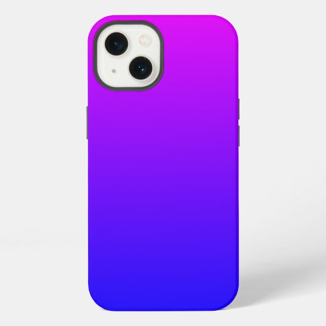 Coque iPhone Dégradé bleu magenta (Verso)