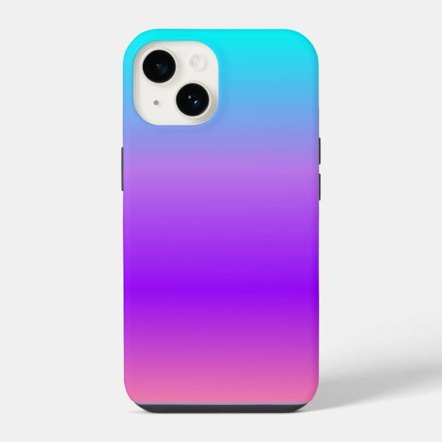 Coque iPhone Dégradé bleu violet  (Verso)