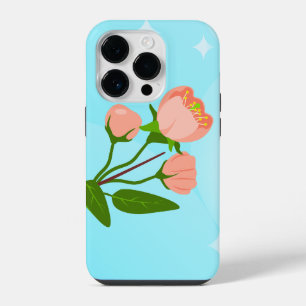 Coque Pour iPhone 14 Plus Dégradé de ciel bleu avec branche printanière en f