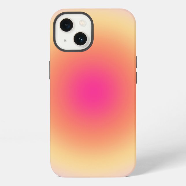 Coque iPhone Dégradé de coucher de soleil abstrait (Verso)