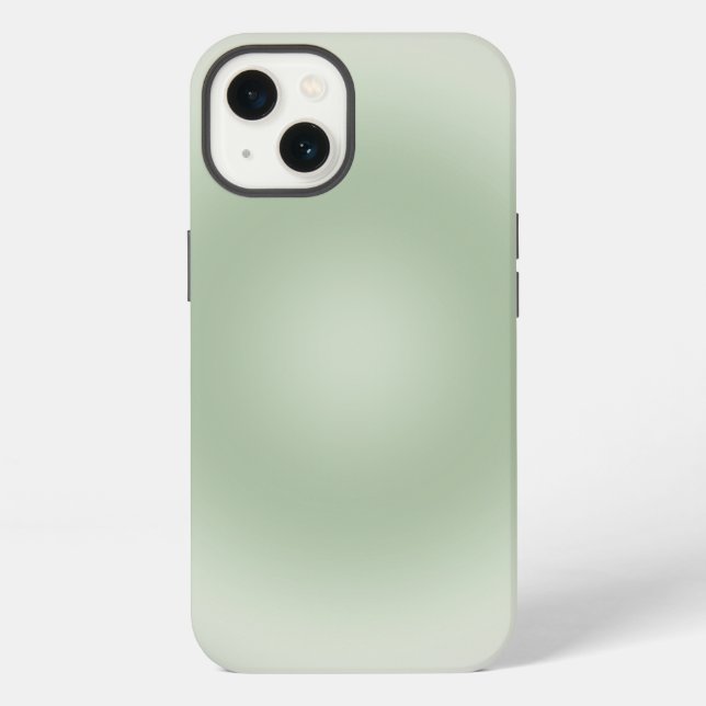 Coque iPhone Dégradé de vert sauge Aura (Verso)