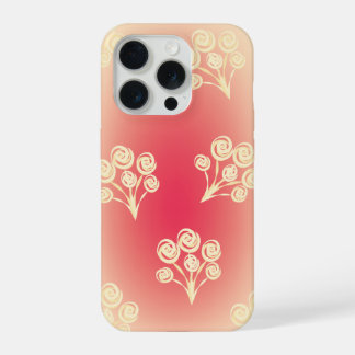 Coque iPhone 15 Pro Dégradé esthétique avec fleurs