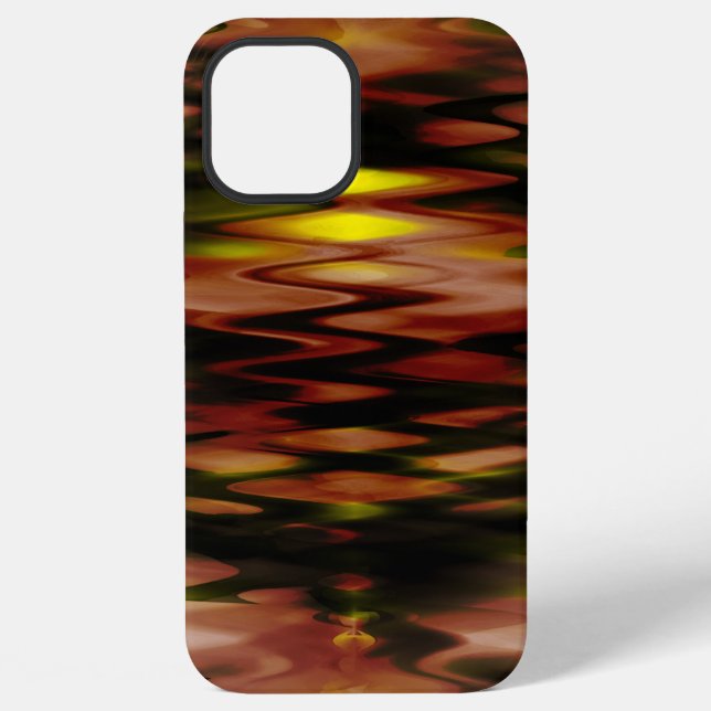 Coque iPhone Dégradé marron à jaune formant un zig-zag abstrait (Verso)