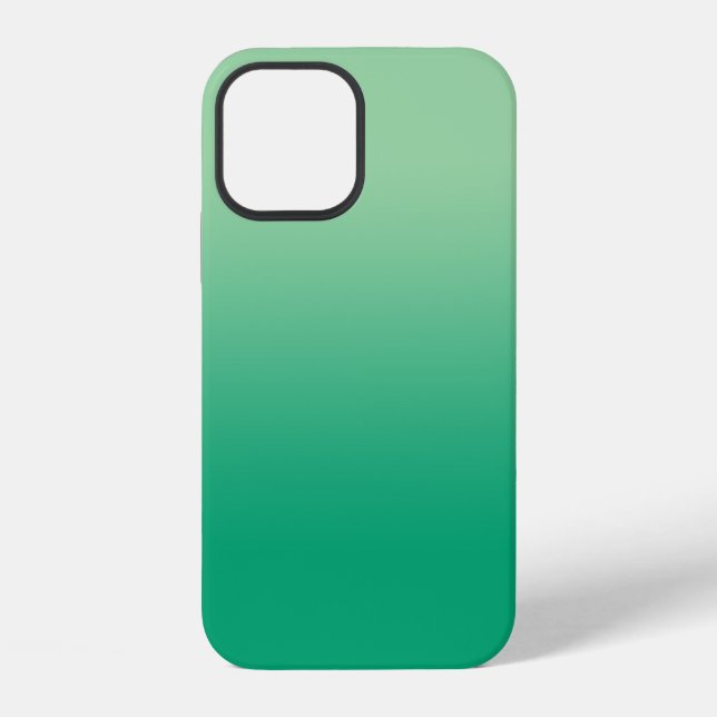 Coque iPhone Dégradé minimal de vert clair à vert foncé (Verso)