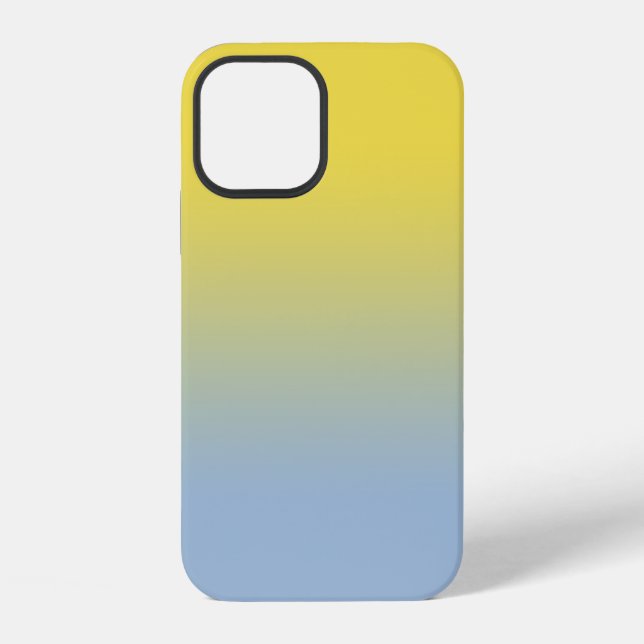 Coque iPhone Dégradé minimal jaune à bleu clair (Verso)
