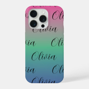 Coque iPhone 15 Pro Dégradé Rose, Vert et Bleu