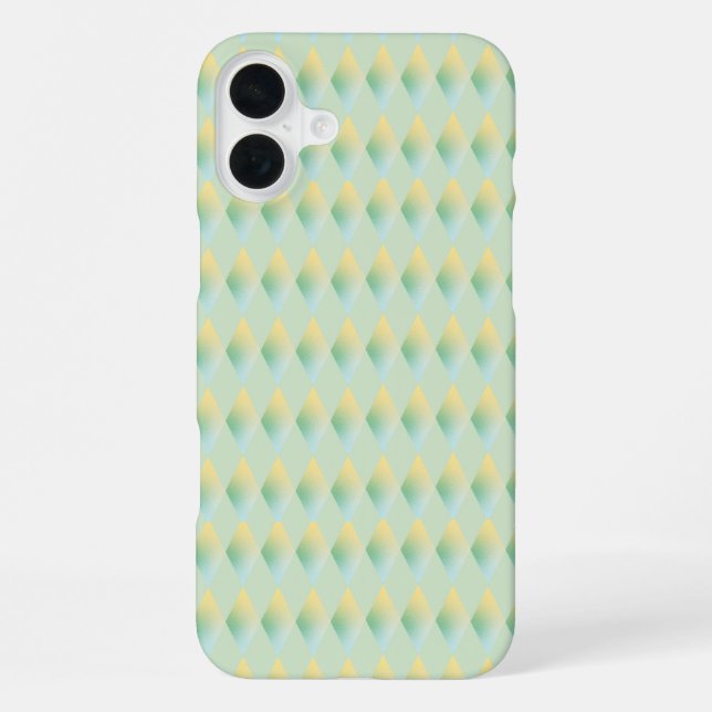 Coque iPhone Dégradé Vert Jaune Motif Diamant (Verso)