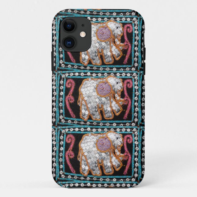 coque iphone d'éléphant à paillettes (Dos)