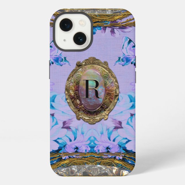 Coque iPhone Délice Chic Papillon Monogramme II (Verso)