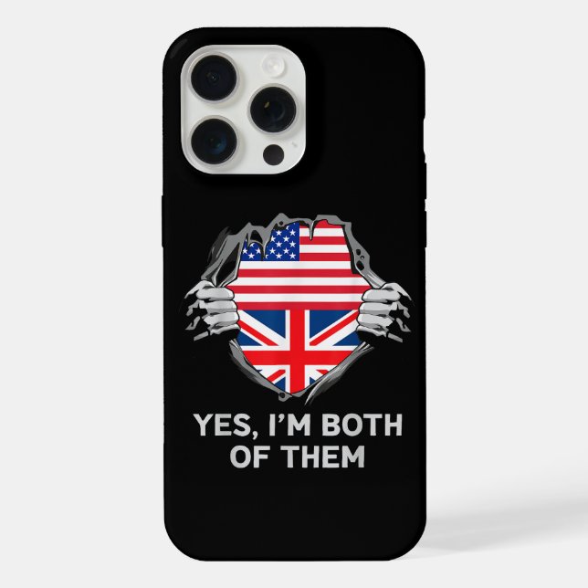 Coque iPhone Demi-Américain Moitié Anglais USA Angleterre Drape (Verso)