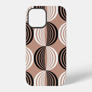 Coque iPhone 12 Demi-cercles de lignes motif géométrique sans cout
