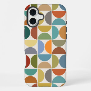 Coque iPhone 16 Plus Demi-cercles MCM Grand motif couleur sur crème