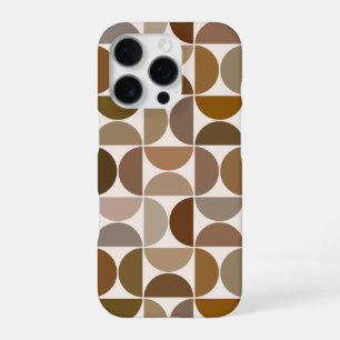 Coque iPhone 16 Pro Demi-cercles MCM Marron+Crème Grand Motif