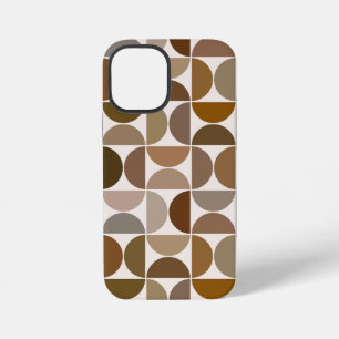 Coque iPhone 12 Mini Demi-cercles MCM Marron+Crème Grand Motif