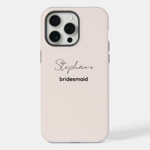 Coque iPhone 15 Pro Max Demoiselle d'honneur Écriture minimaliste modern
