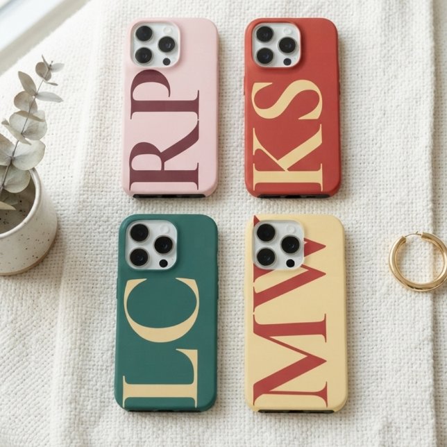 Coque iPhone Demoiselle d'honneur | Élégante initiale de mariag (Personalized monogram phone case gift for newlyweds wedding bachelorette party | mom mother’s day)