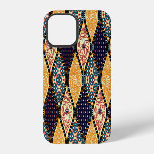 Coque iPhone 12 Denim Bleu Art Nouveau : sans couture