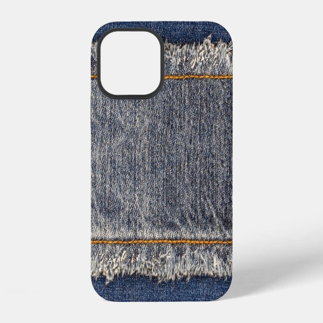 Coque iPhone Denim Blue Jeans : Décontracté Double Patch (Verso)